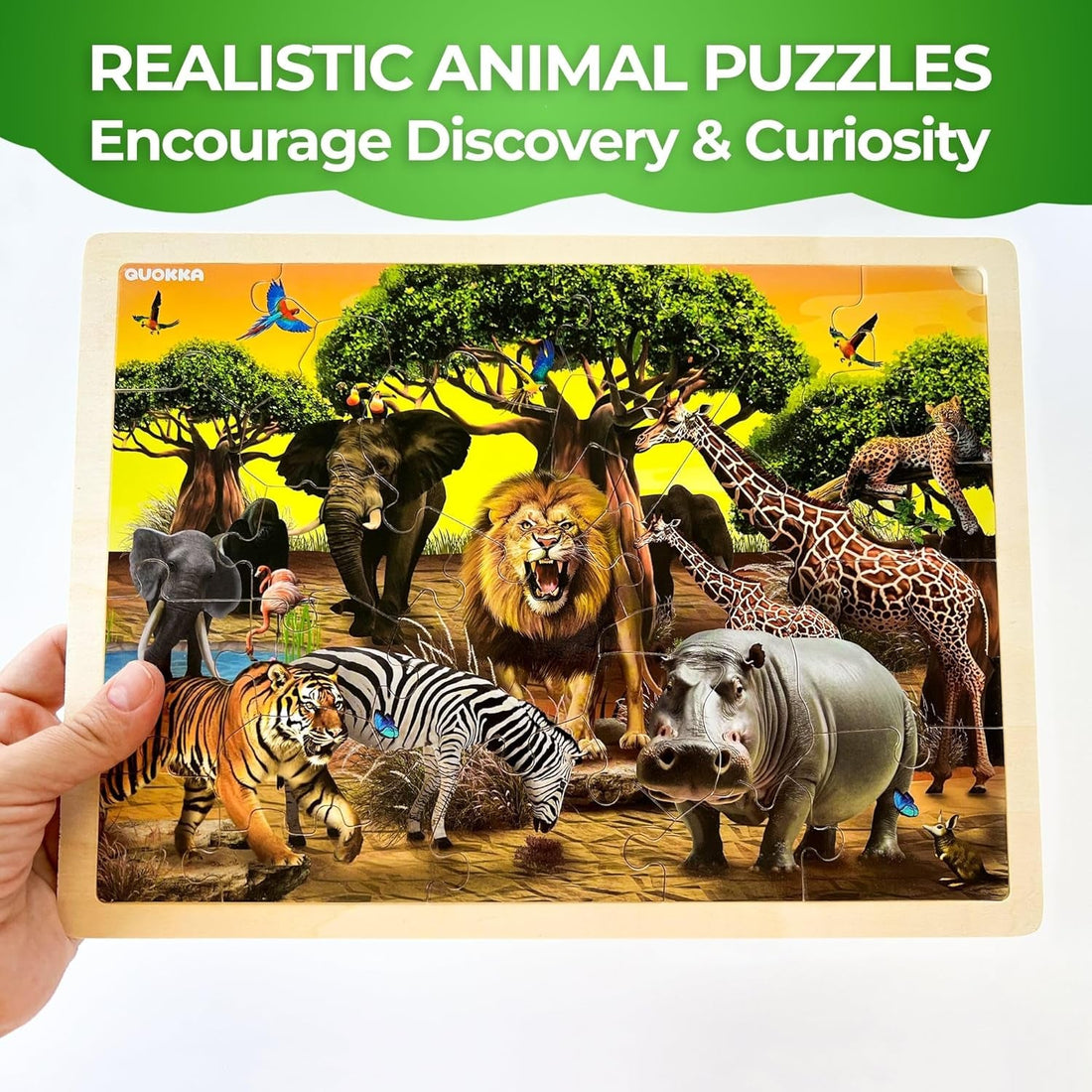 Set of 4 Wooden Puzzles Ages 3-8