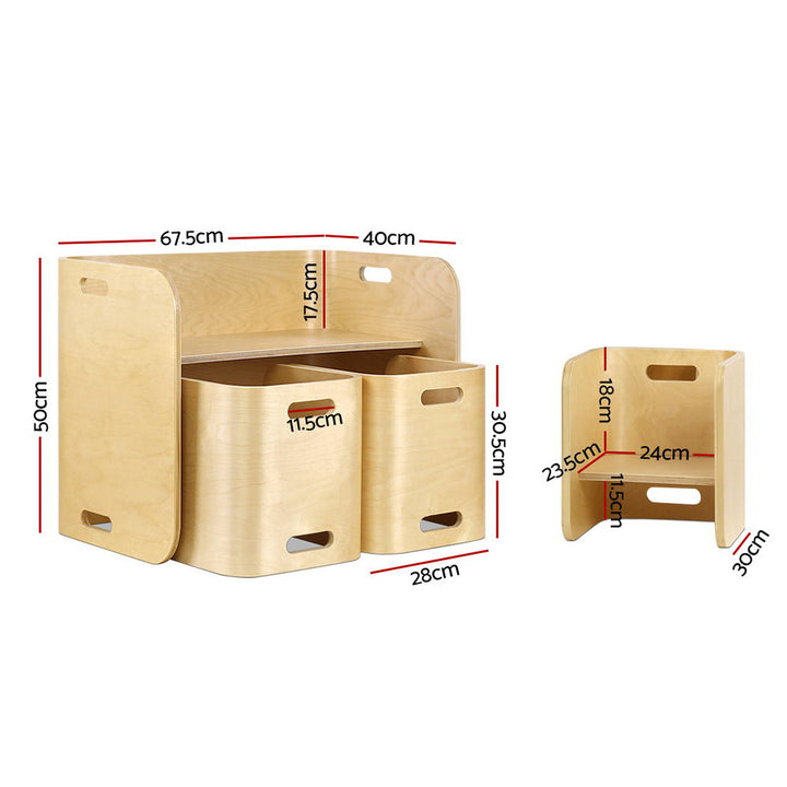 3 PC Nordic Kids Table Chair Beige