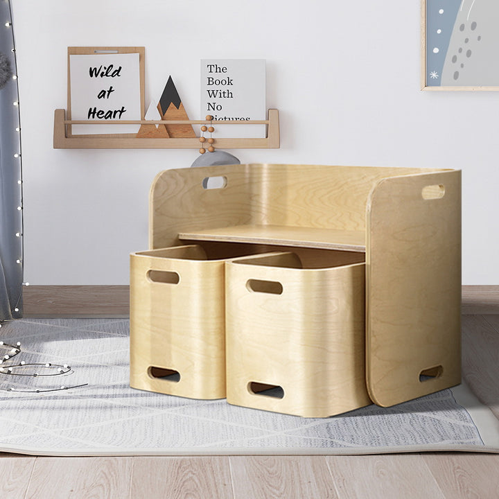 3 PC Nordic Kids Table Chair Beige