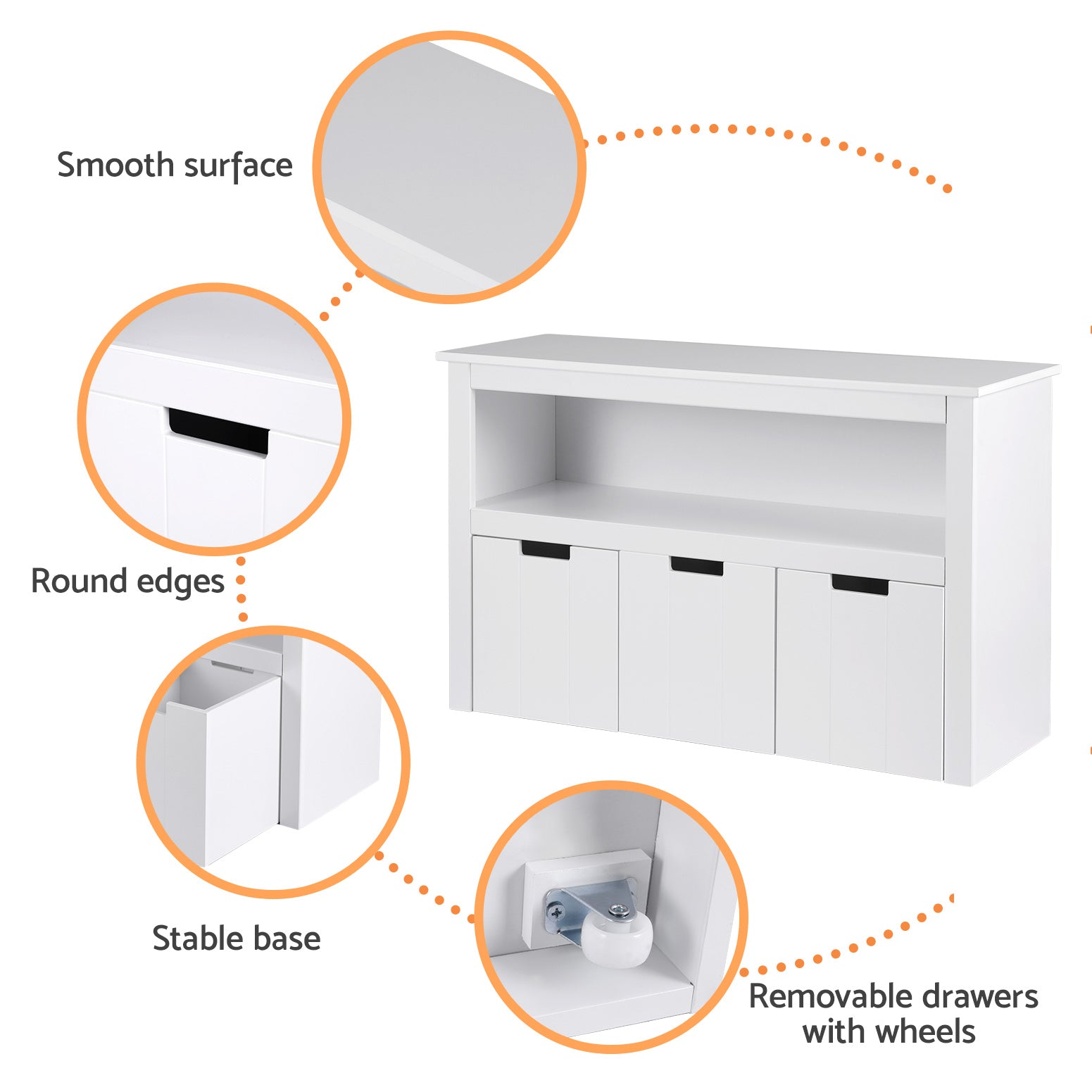 Bookshelf 3 Drawers Storage Organiser