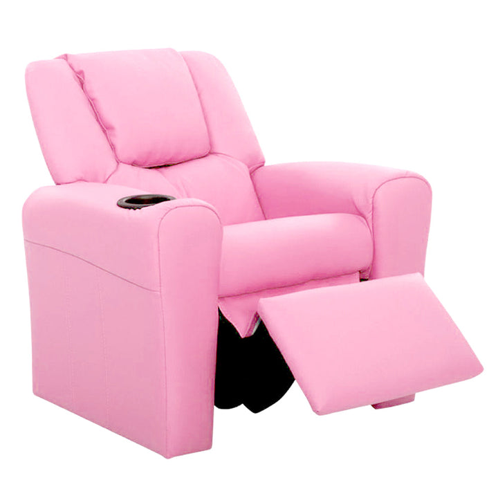 Kids Recliner Pink PU Leather