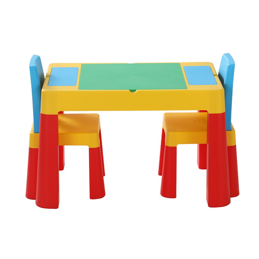 3 PCS Kids Table and Chairs Chalkboard Desk