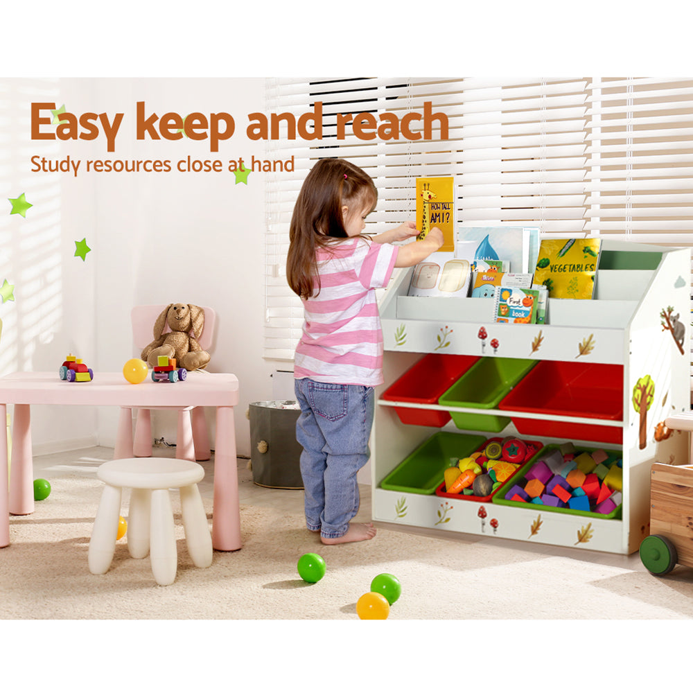 Bookshelf Toy Organiser 6 Bins