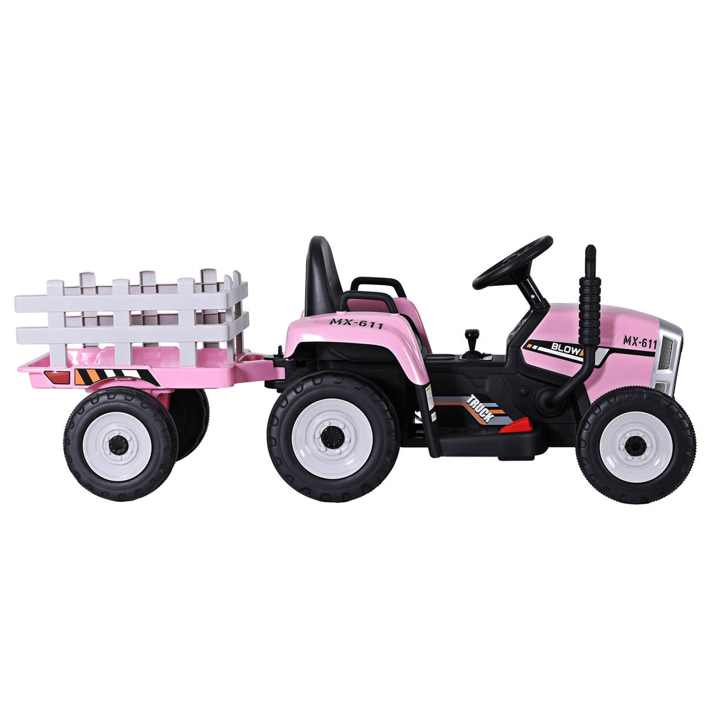 Rigo Kids Electric Ride On Tractor Pink