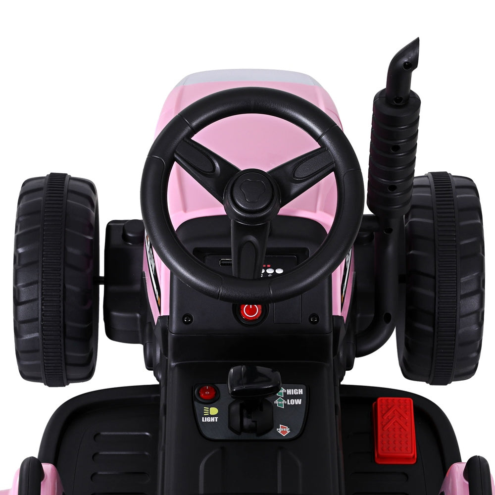 Rigo Kids Electric Ride On Tractor Pink