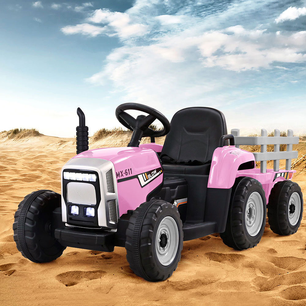 Rigo Kids Electric Ride On Tractor Pink