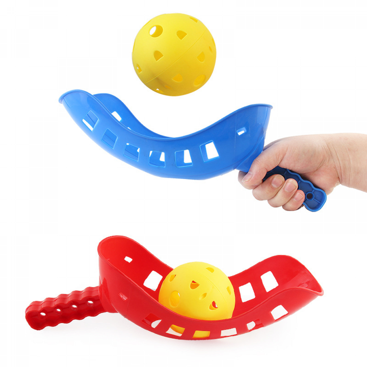 Scoop Ball Toy Set - Outdoor Toys for Kids with Thrower and Balls - Throw and Catch Ball Game, Fun Beach Toys