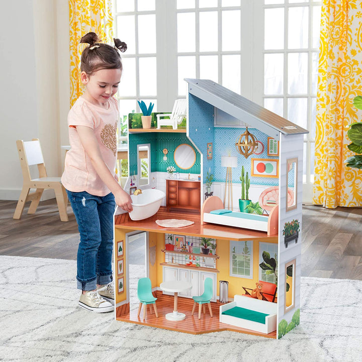 Wooden Dollhouse with Furnitures