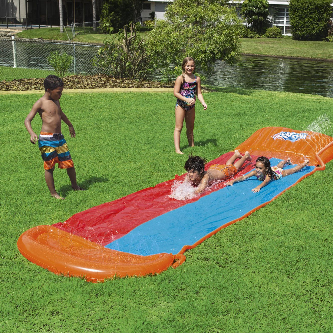 Bestway Kids H20GO Double Water Slide with Ramp - 18'/5.49m