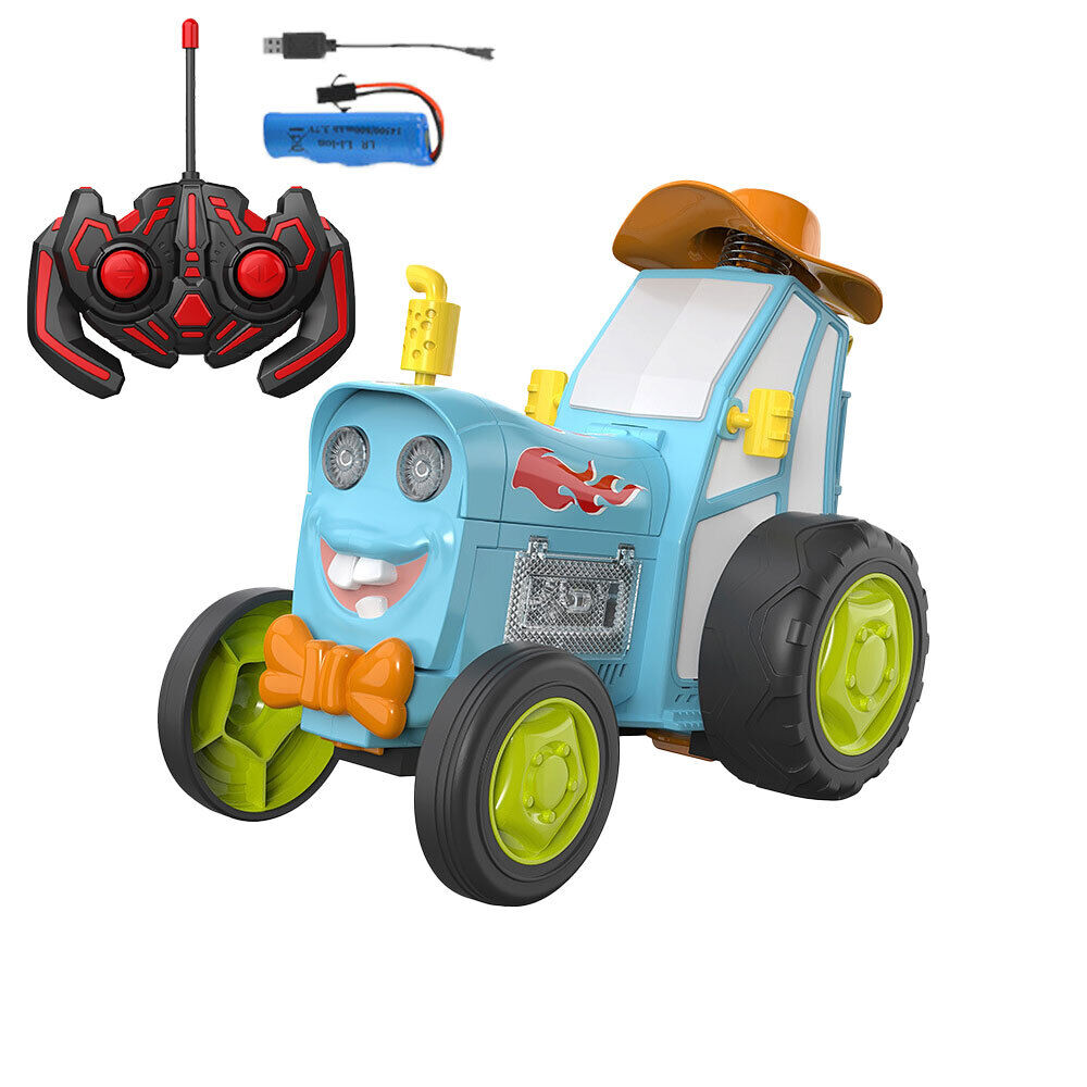 Blue Crazy Jumping Car with Light Music Remote Control