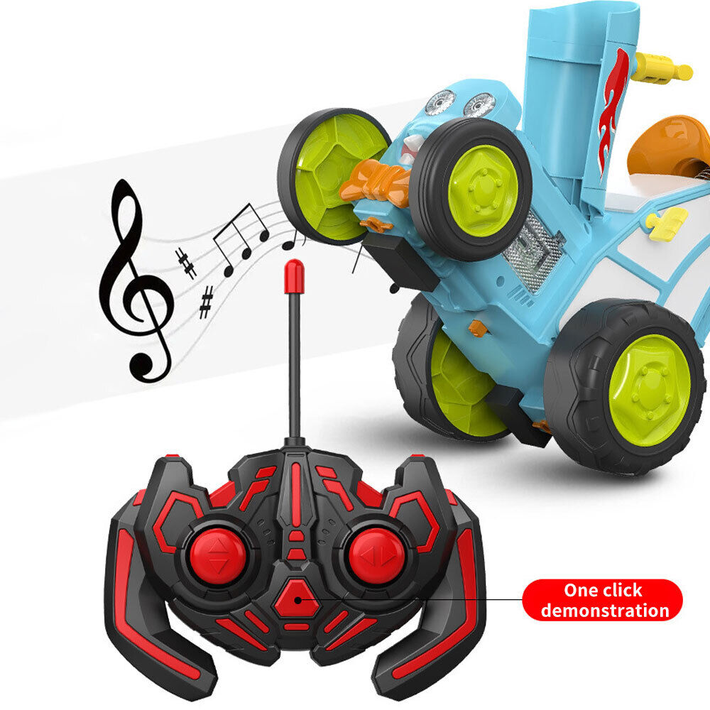 Blue Crazy Jumping Car with Light Music Remote Control