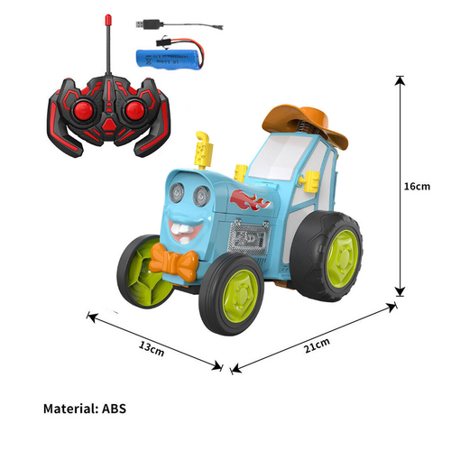 Blue Crazy Jumping Car with Light Music Remote Control