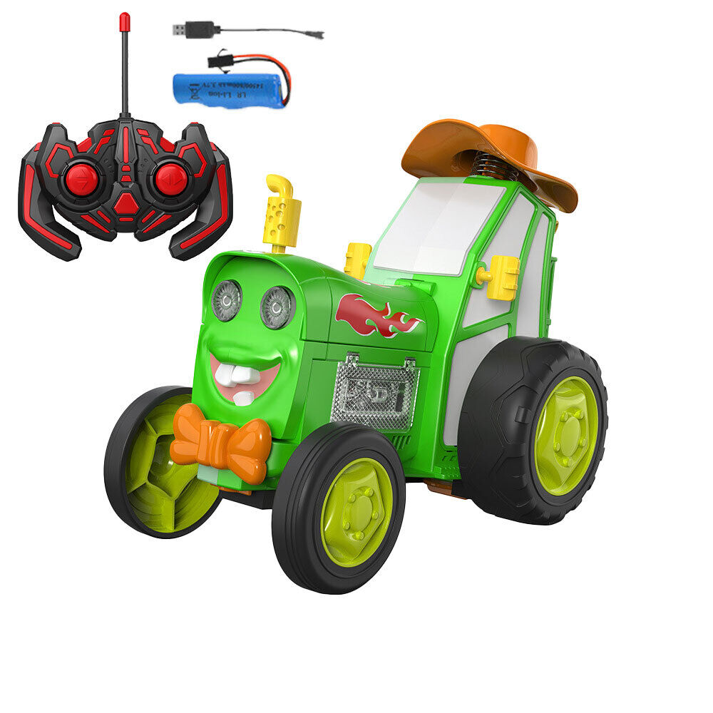 Green Crazy Jumping Car with Light Music Remote Control