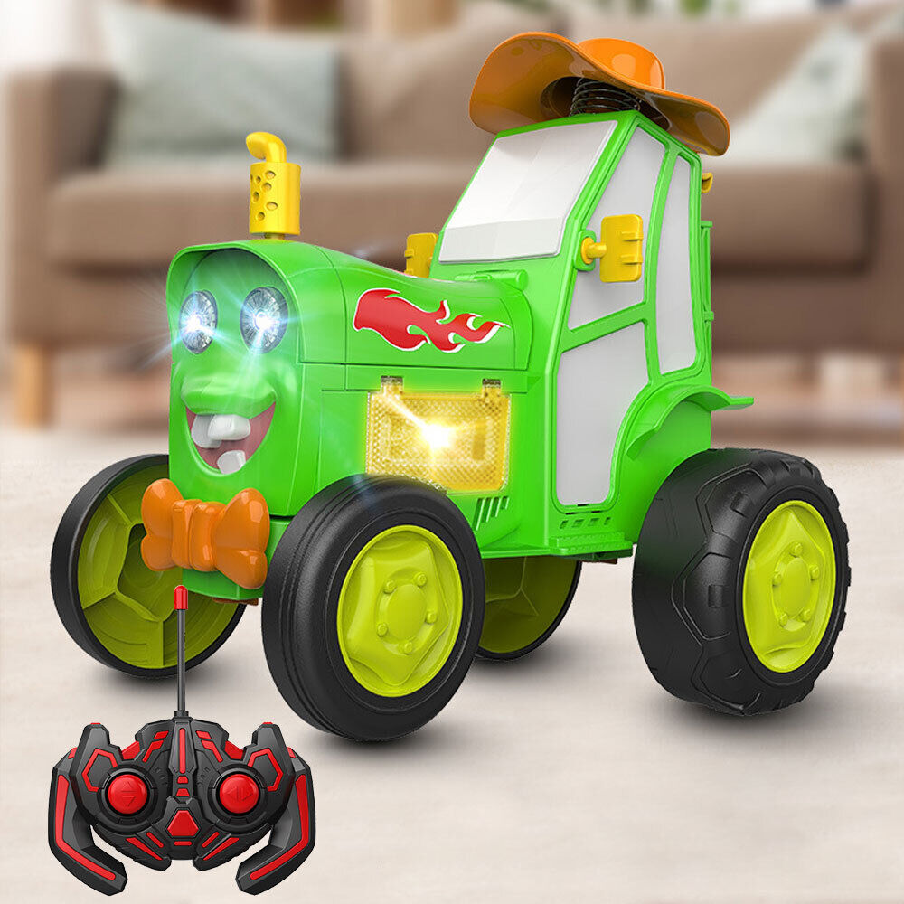 Green Crazy Jumping Car with Light Music Remote Control