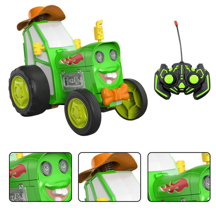 Green Crazy Jumping Car with Light Music Remote Control