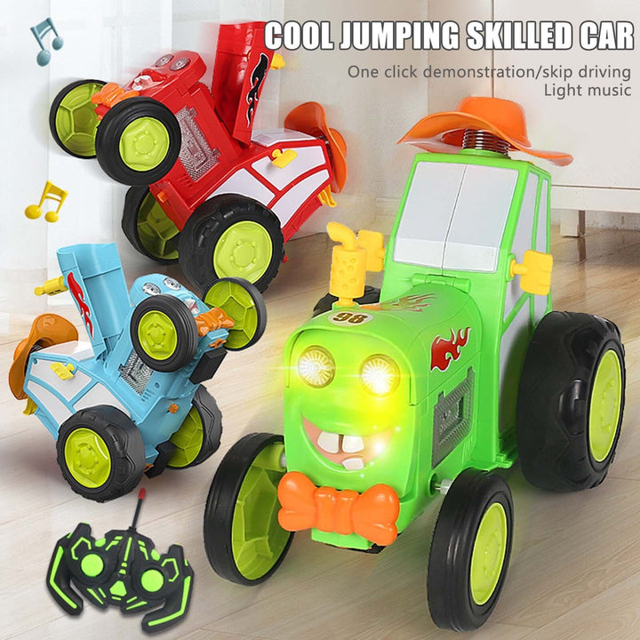 Green Crazy Jumping Car with Light Music Remote Control