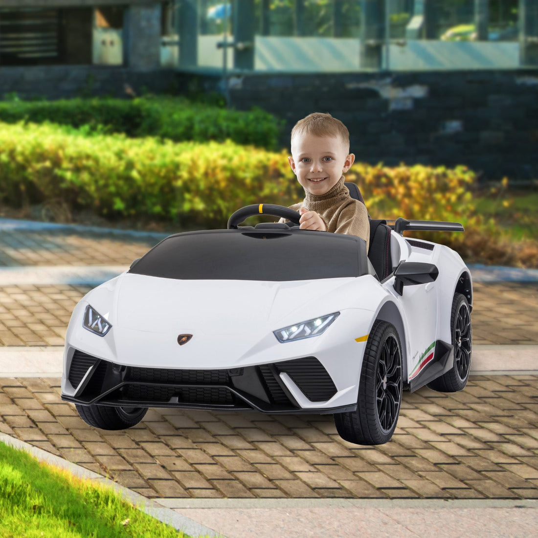 Lamborghini Performante Kids Electric Ride On Car Remote Control - White