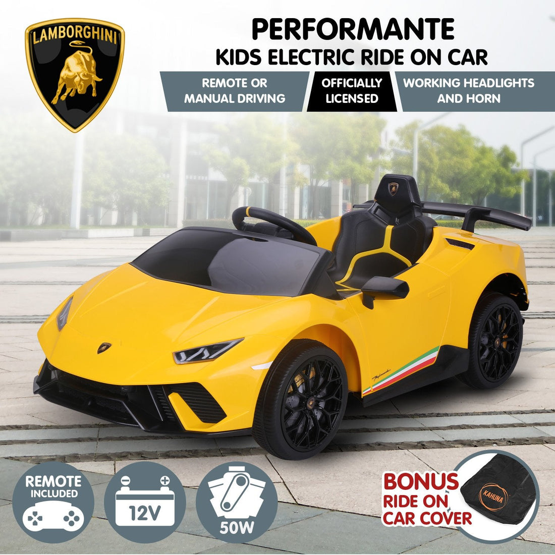 Lamborghini Performante Electric Car Remote Yellow