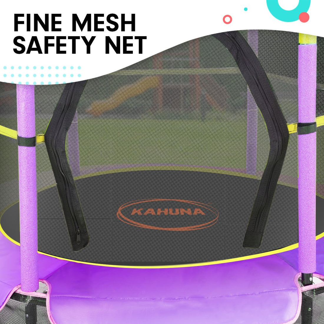 4.5 ft. Trampoline Round Safety Net Pad Cover Mat Purple Yellow