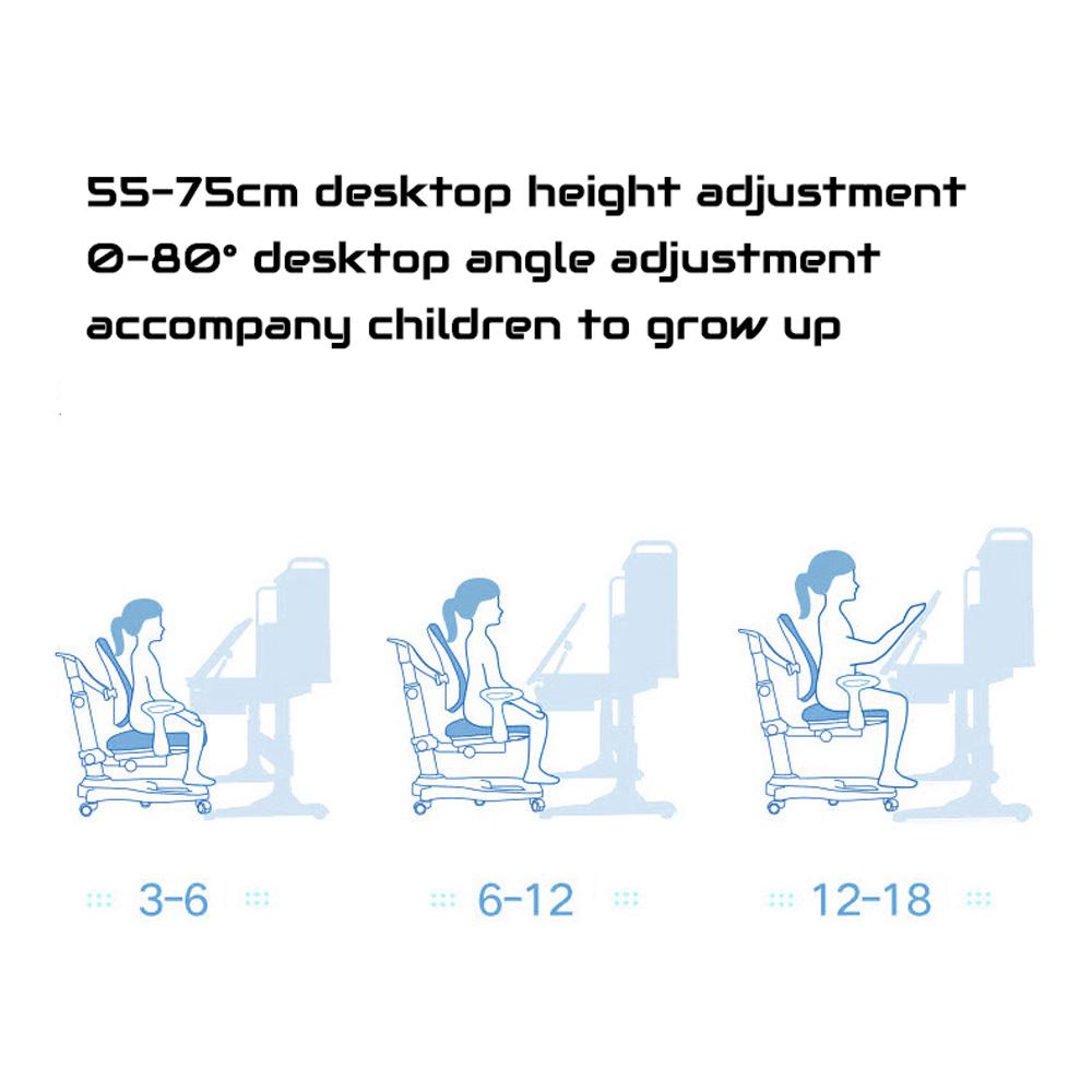 Adjustable Ergonomic 120 cm Study Desk Blue