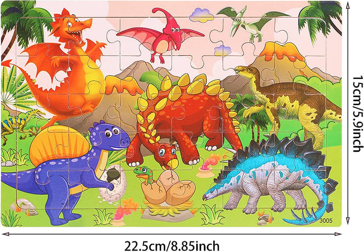 6 Puzzles Wooden Jigsaw Puzzles Set Age 4-8