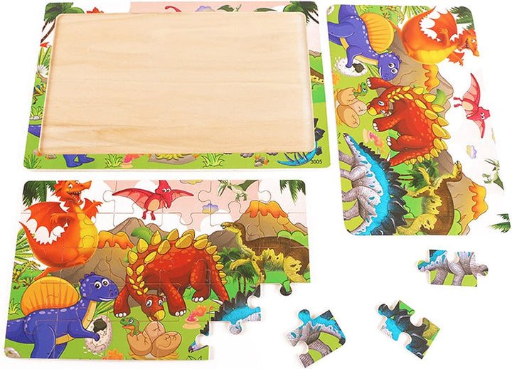 6 Puzzles Wooden Jigsaw Puzzles Set Age 4-8