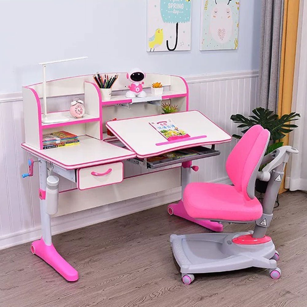 Adjustable Ergonomic 80 cm Study Desk Pink